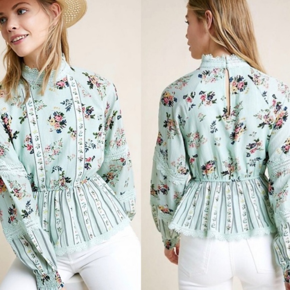 Anthropologie Amour Floral Lace Top NWOT Small / S